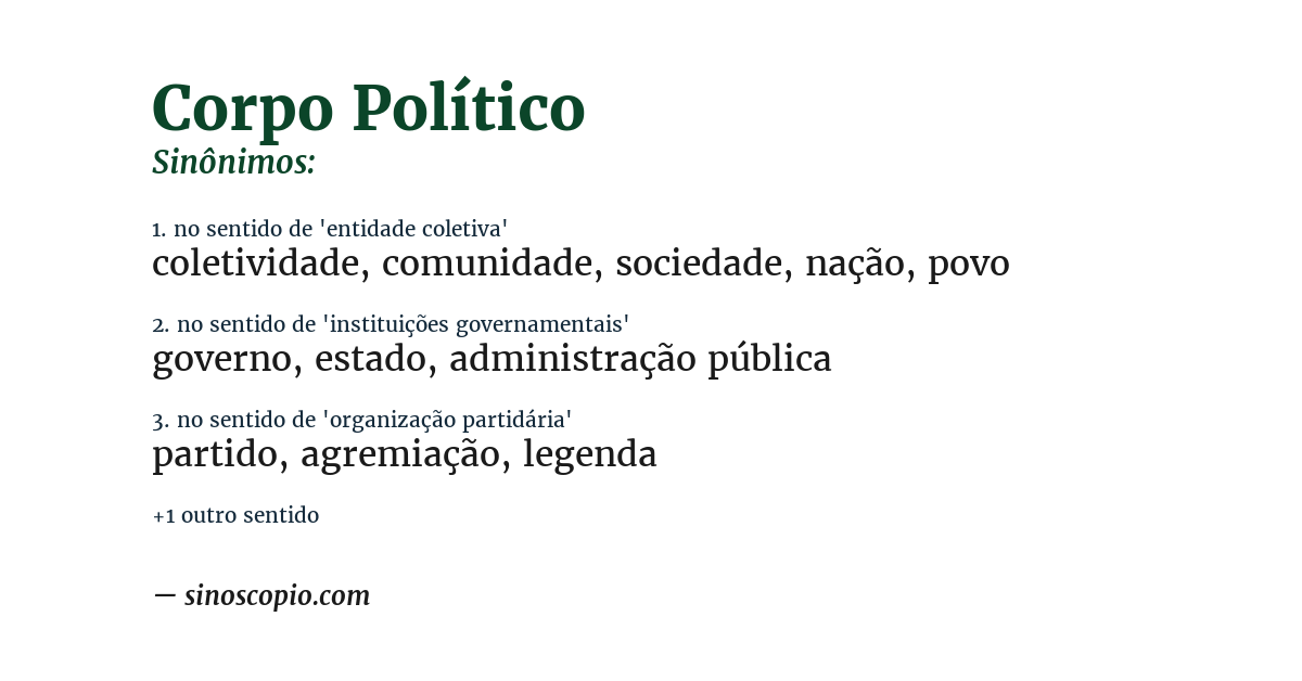 Sinônimo de corpo político