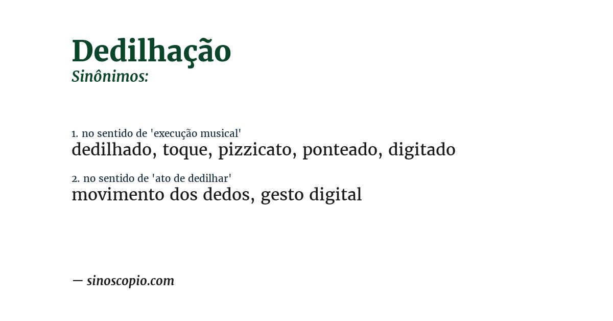 Sinônimo de dedilhação