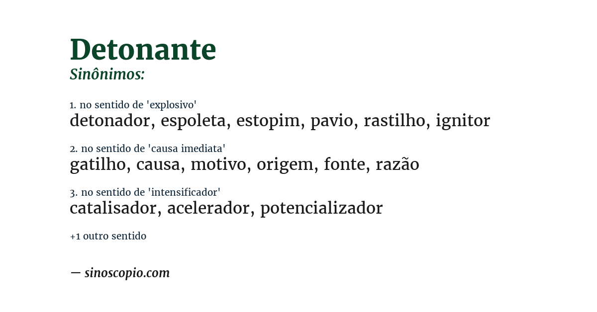 Sinônimo de detonante