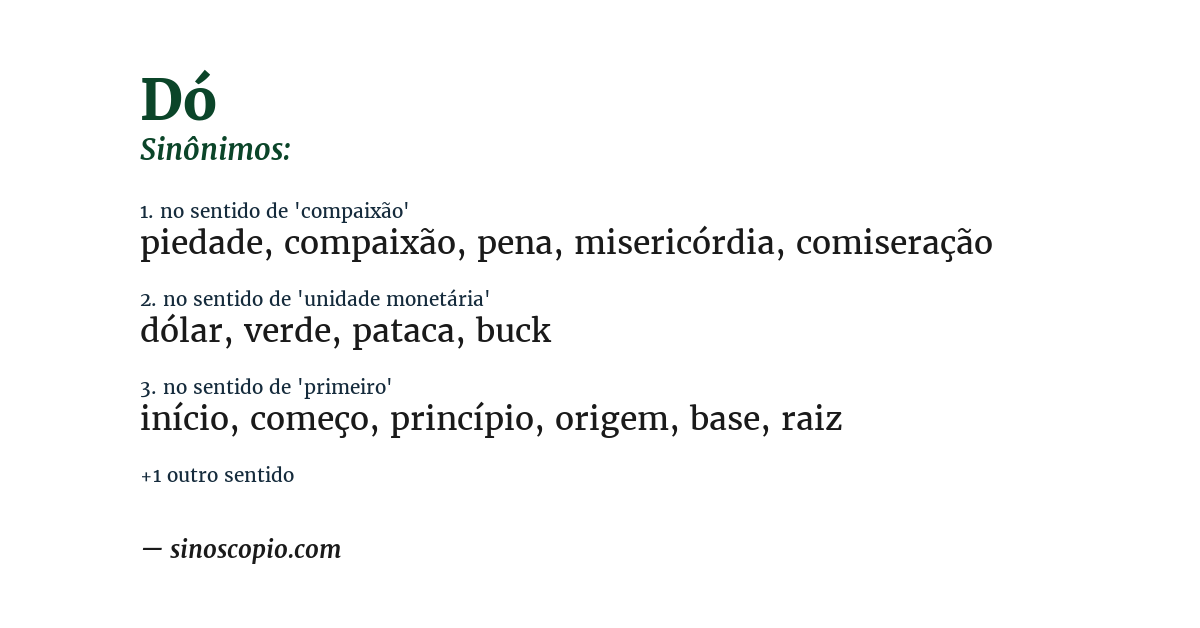 Sinônimo de dó