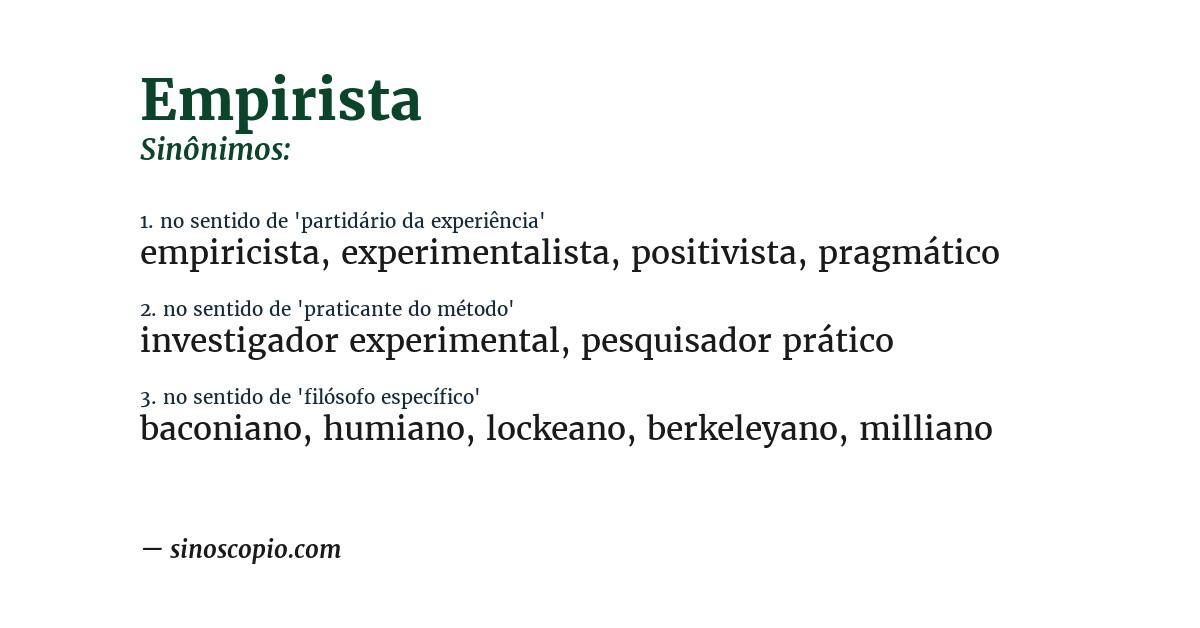 Sinônimo de empirista
