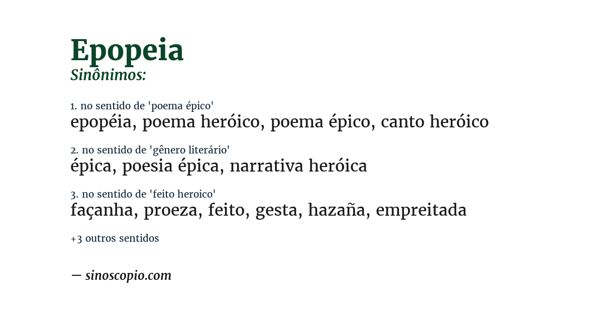 Sinônimo de epopeia