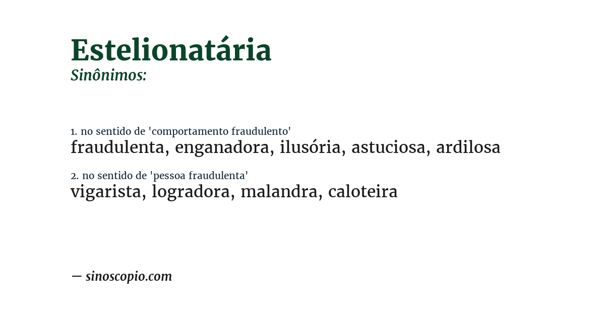 Sinônimo de estelionatária