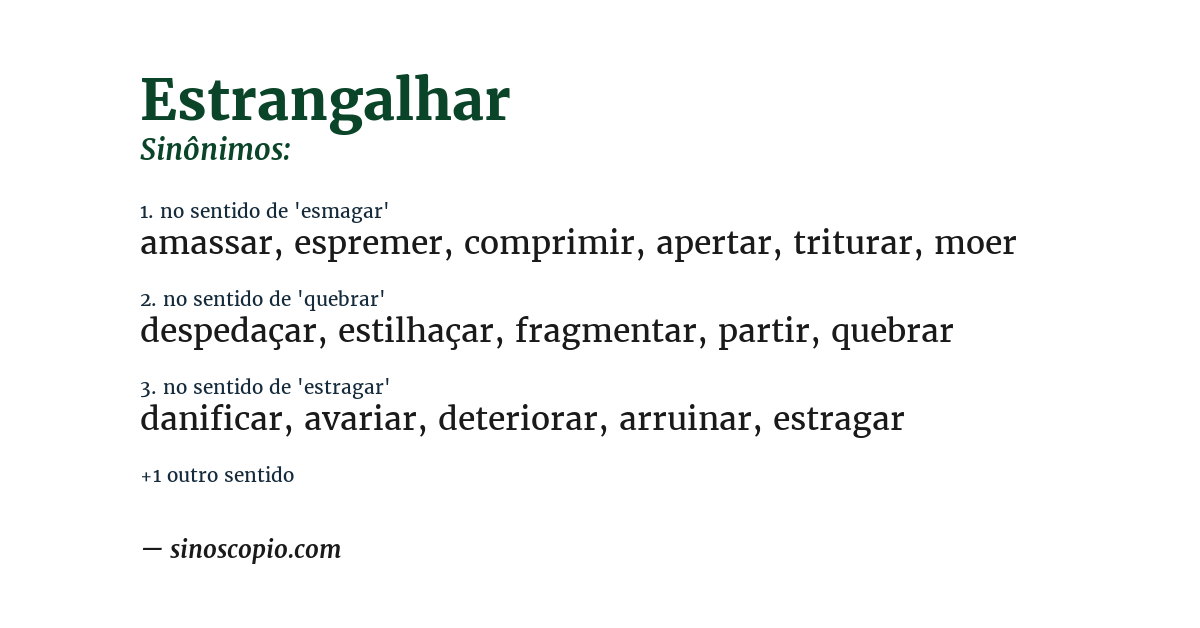 Sinônimo de estrangalhar