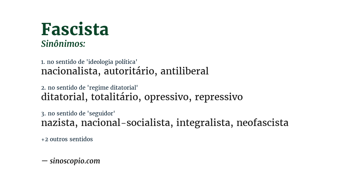 Sinônimo de fascista