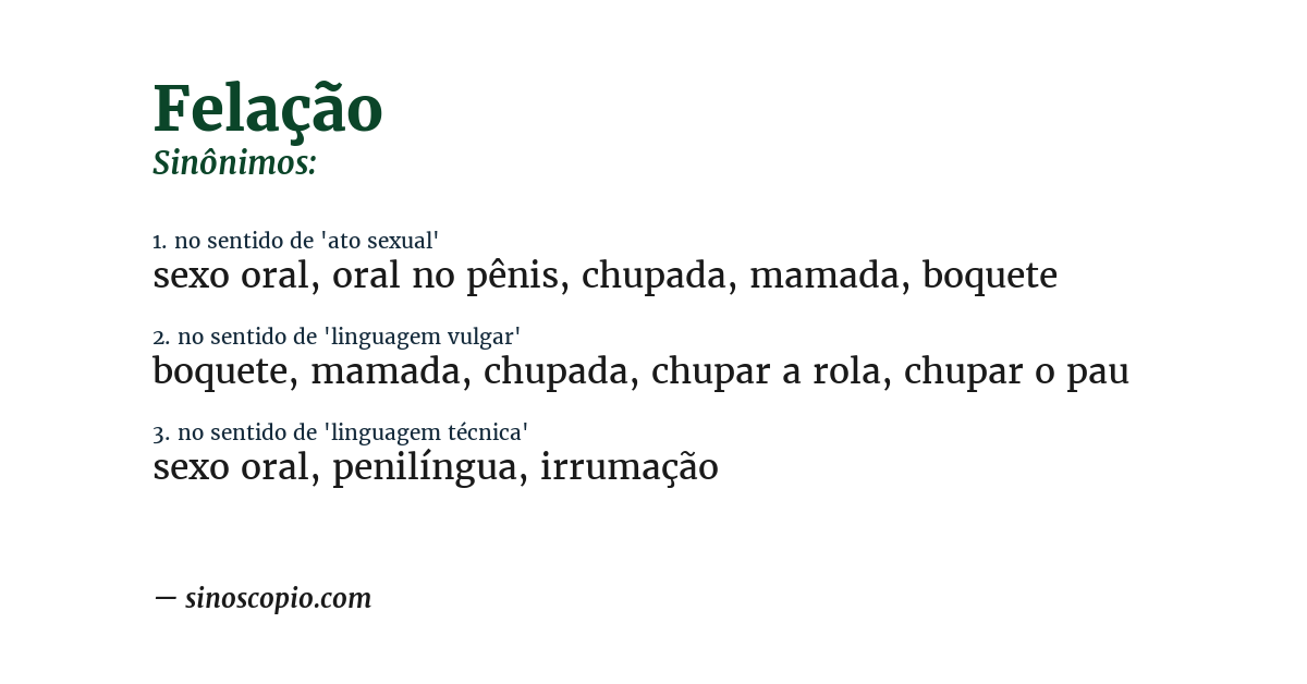 Sinônimo de felação