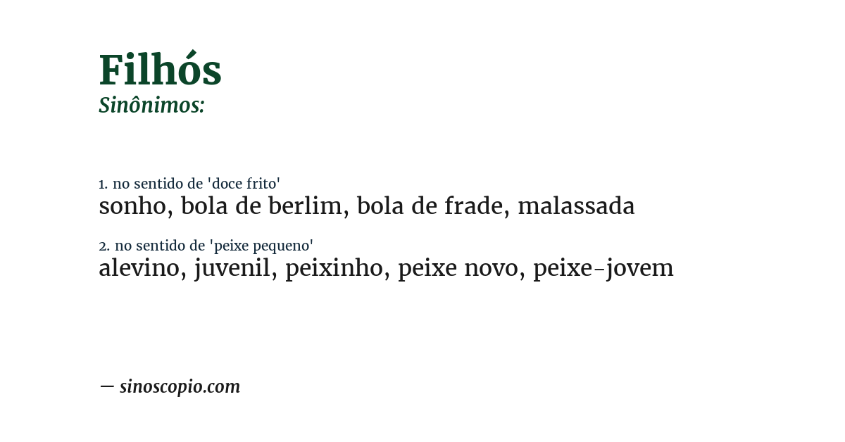 Sinônimo de filhós