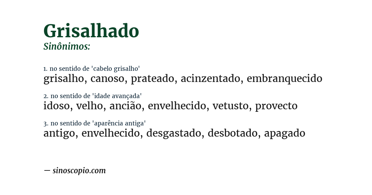 Sinônimo de grisalhado