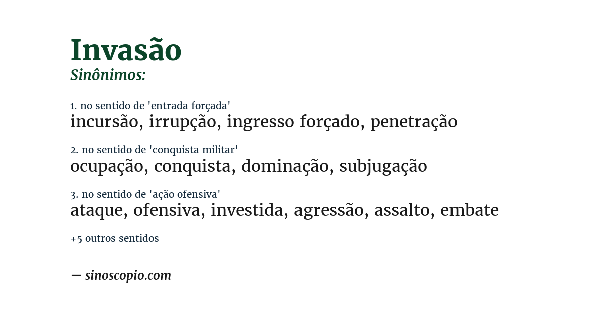 Sinônimo de invasão
