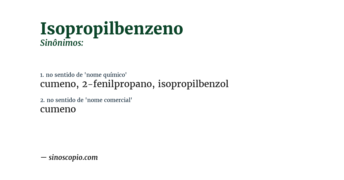 Sinônimo de isopropilbenzeno