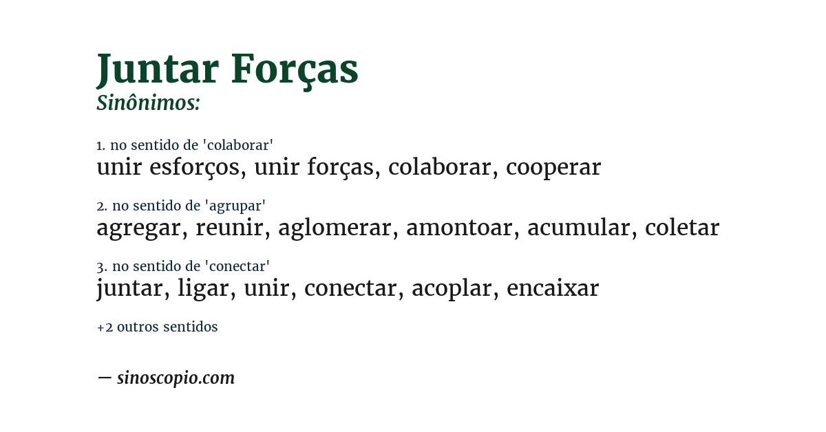 Sinônimo de juntar forças