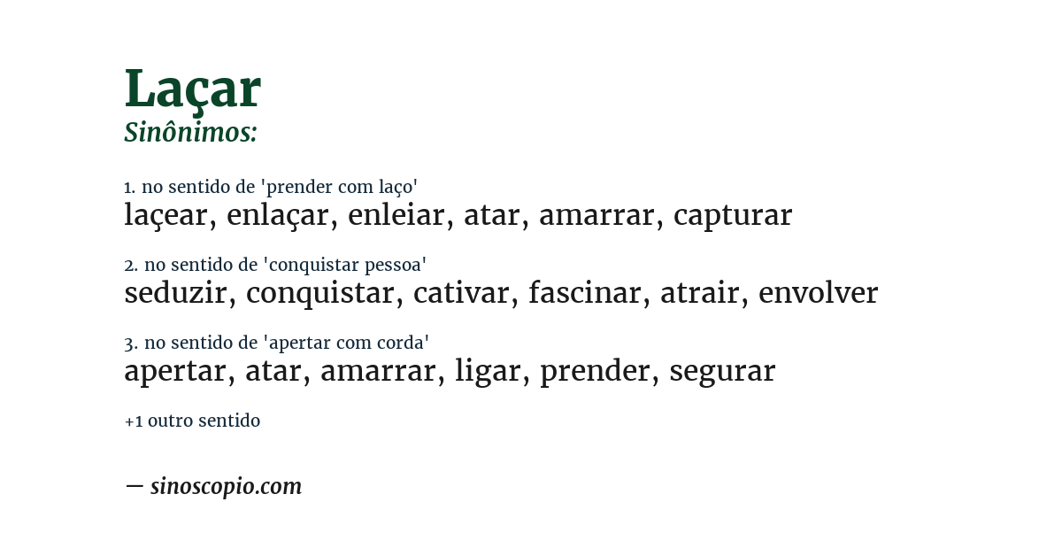 Sinônimo de laçar
