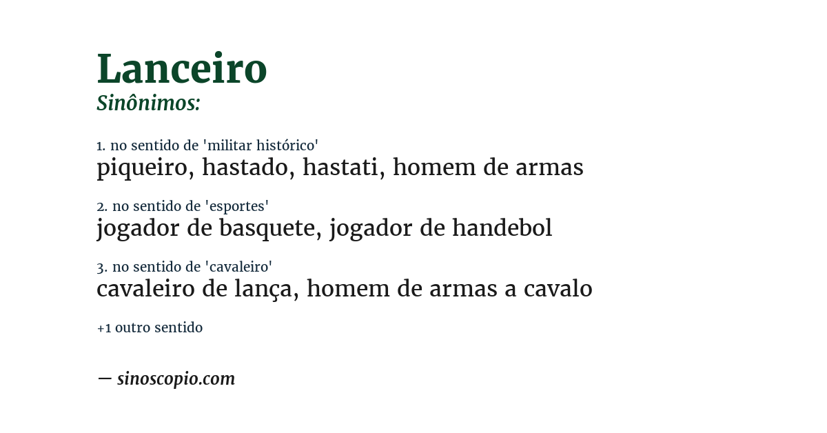Sinônimo de lanceiro