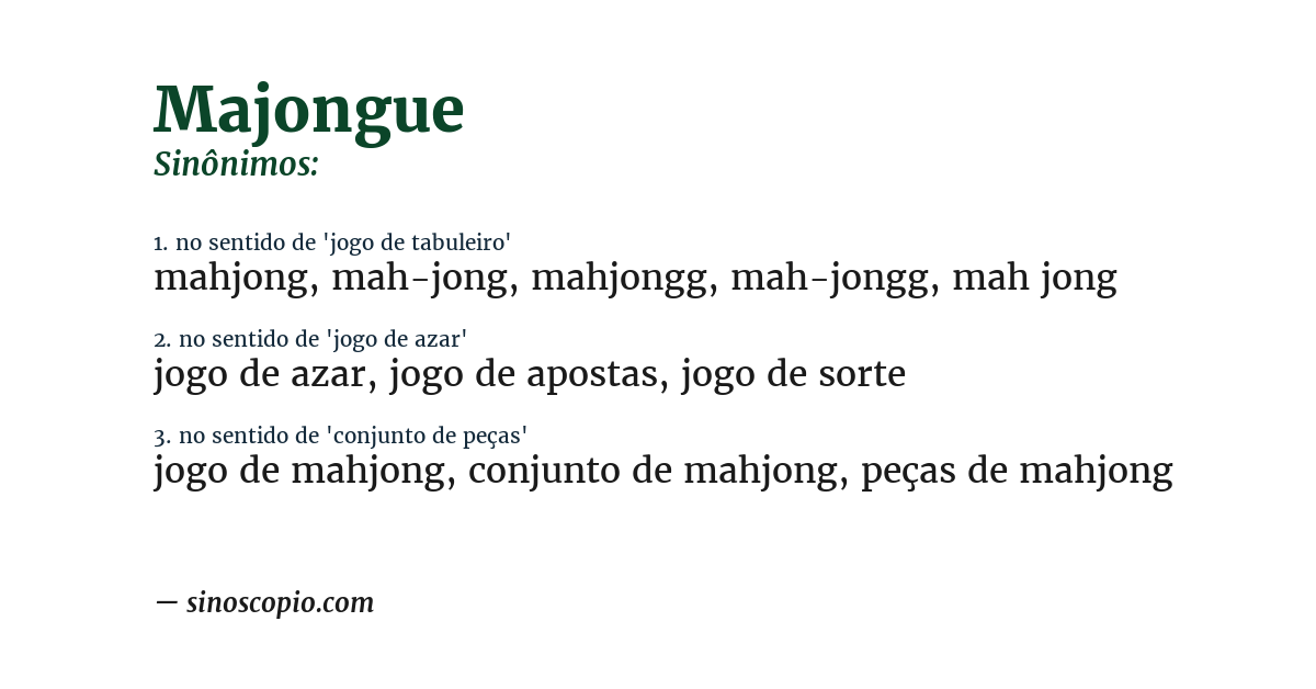 Sinônimo de majongue
