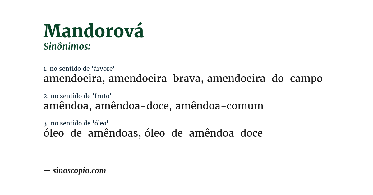 Sinônimo de mandorová
