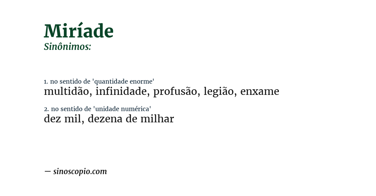 Sinônimo de miríade