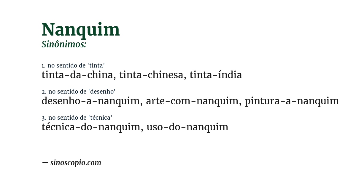 Sinônimo de nanquim