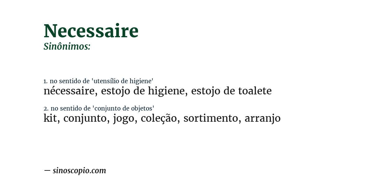 Sinônimo de necessaire