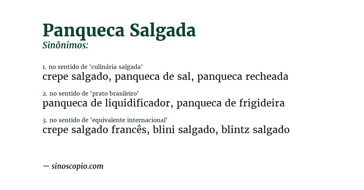 Sinônimo de panqueca salgada