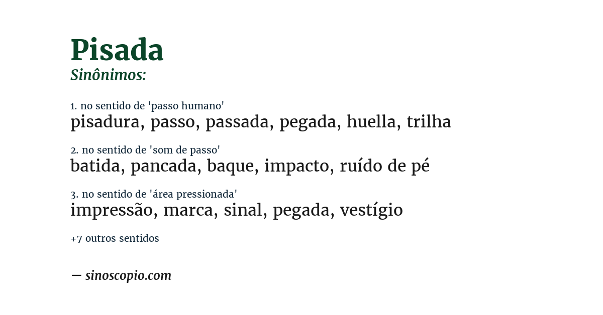 Sinônimo de pisada
