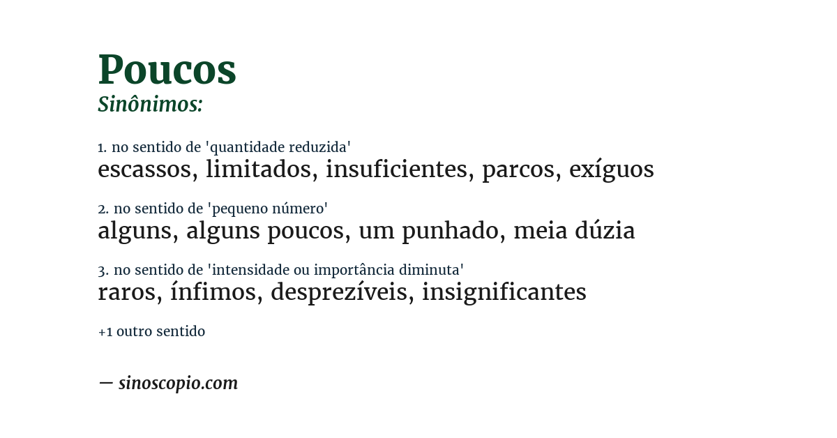 Sinônimo de poucos