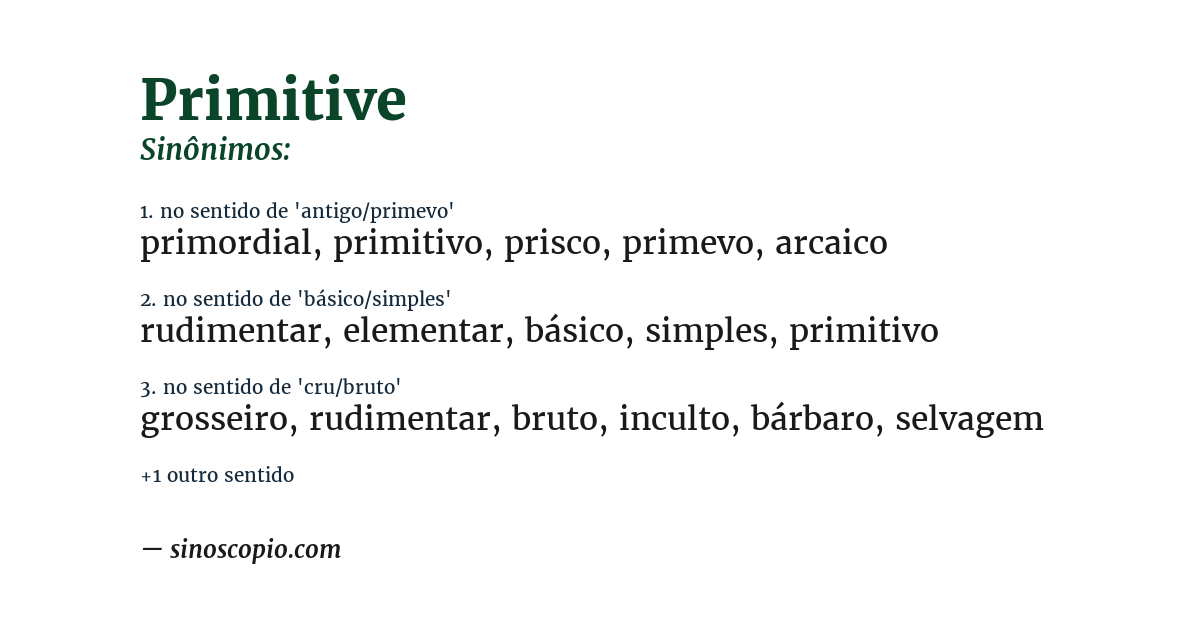 Sinônimo de primitive