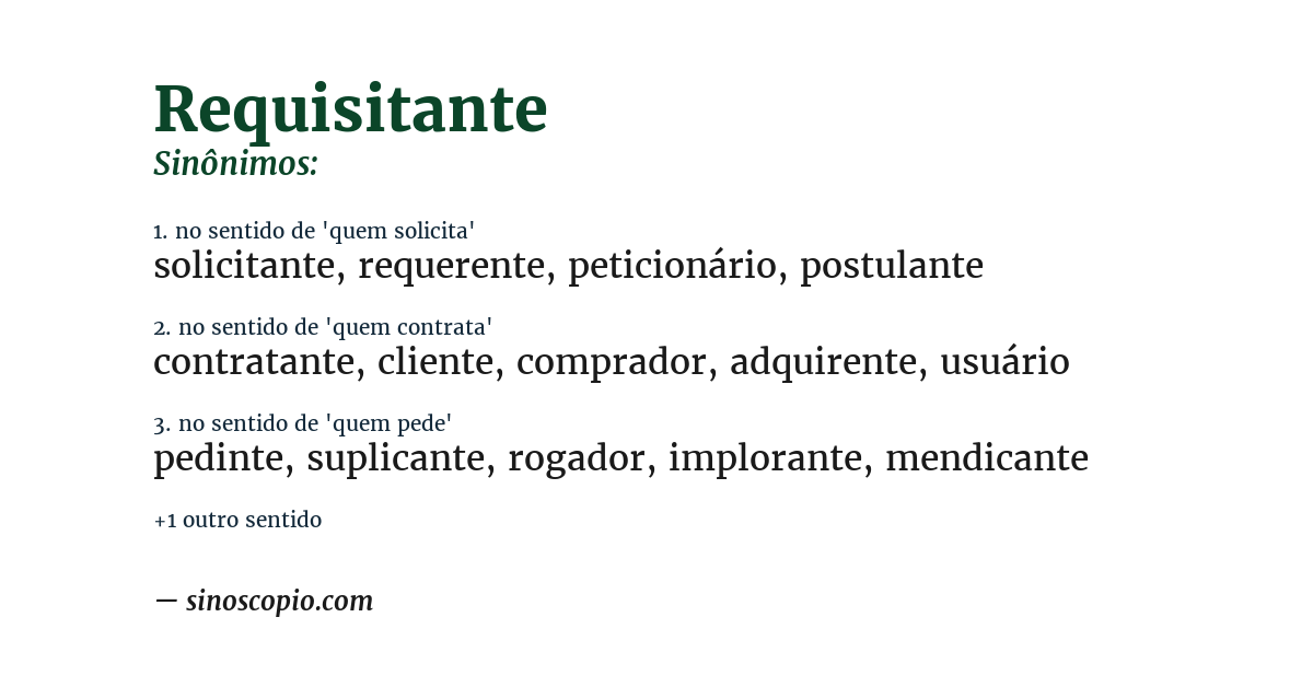 Sinônimo de requisitante
