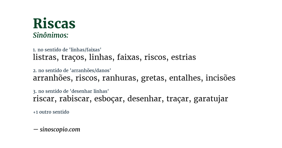 Sinônimo de riscas