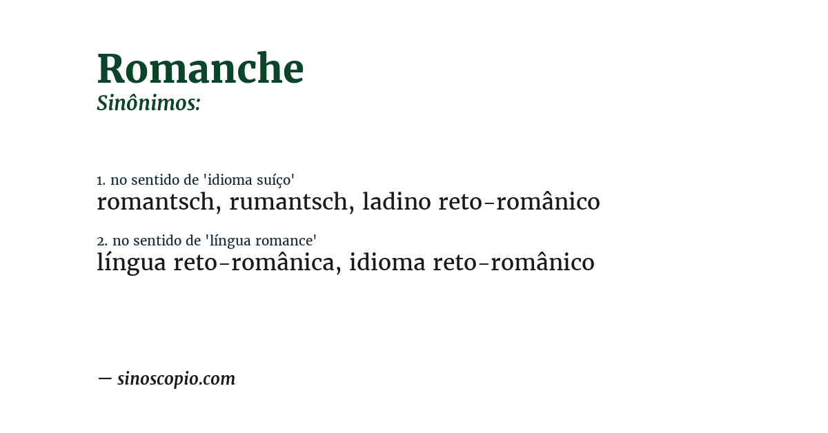 Sinônimo de romanche