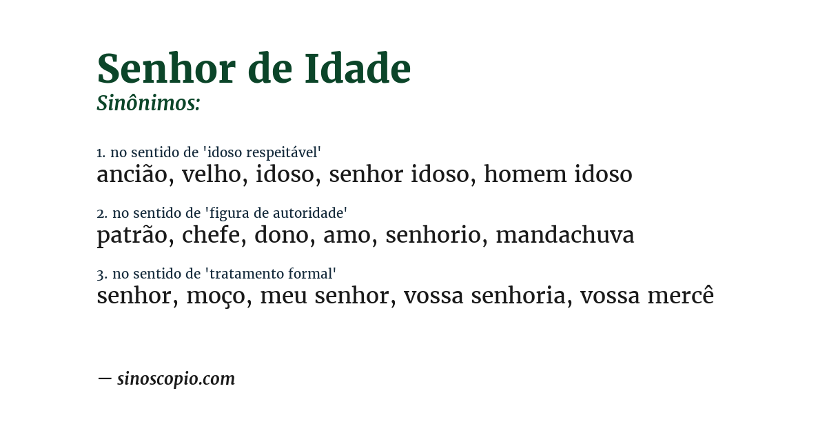 Sinônimo de senhor de idade