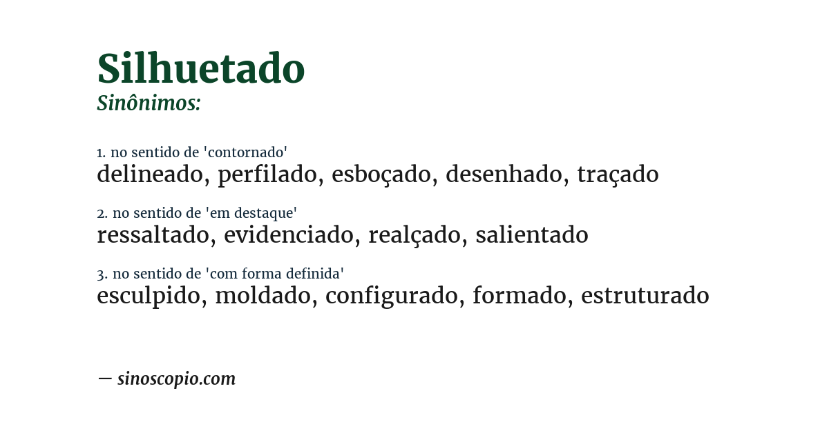 Sinônimo de silhuetado