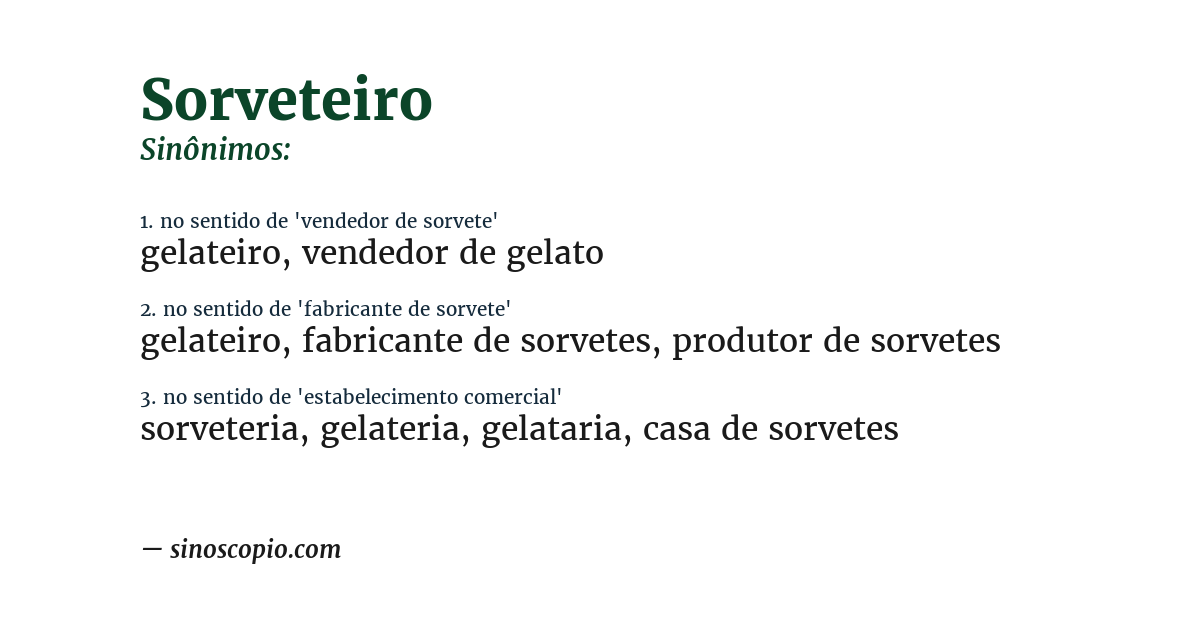 Sinônimo de sorveteiro