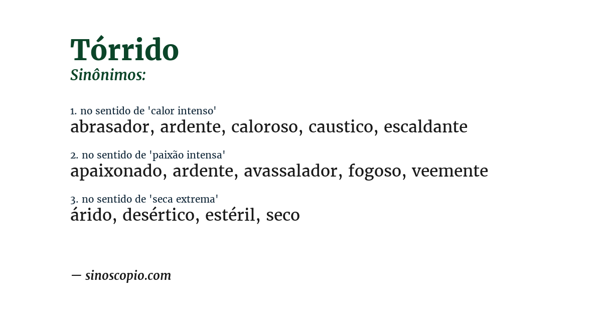 Sinônimo de tórrido