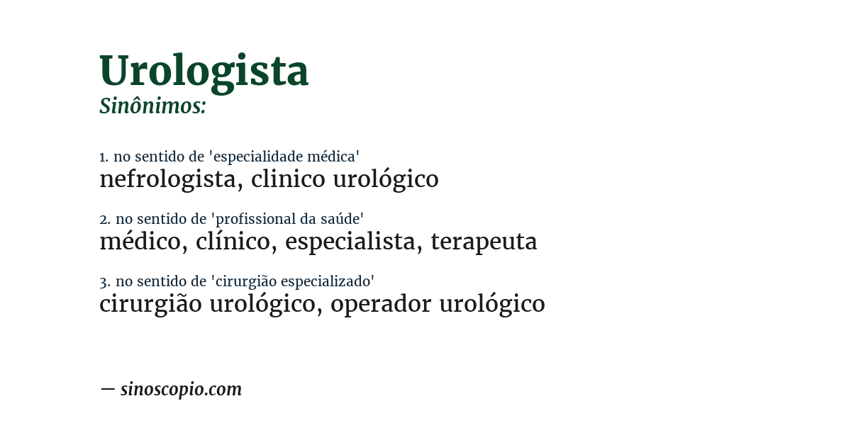 Sinônimo de urologista