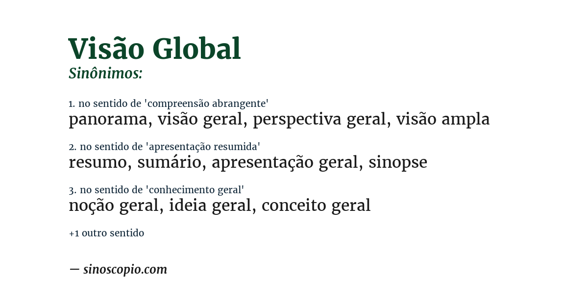 Sinônimo de visão global
