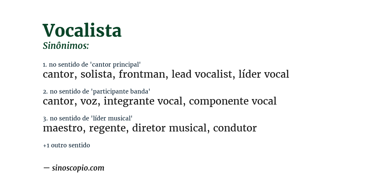 Sinônimo de vocalista