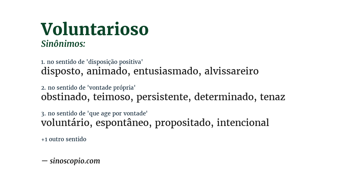 Sinônimo de voluntarioso