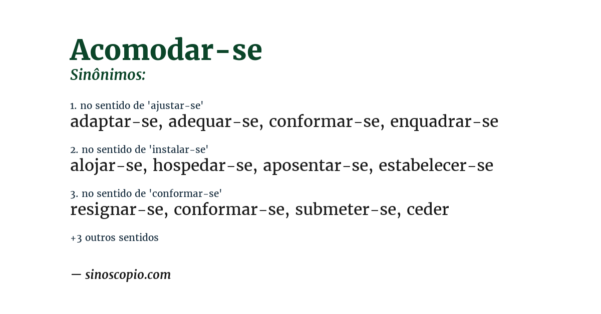 Sinônimo de acomodar-se