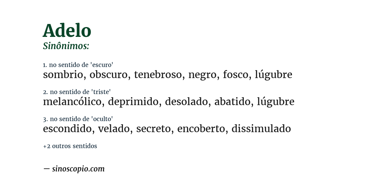 Sinônimo de adelo