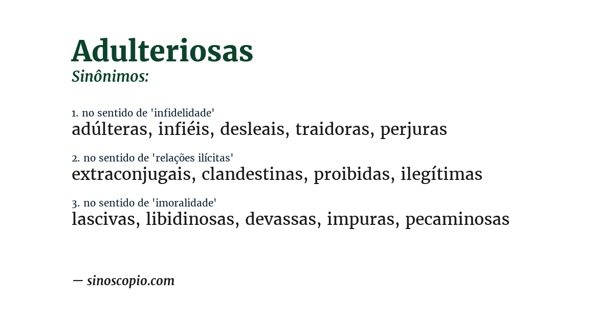 Sinônimo de adulteriosas