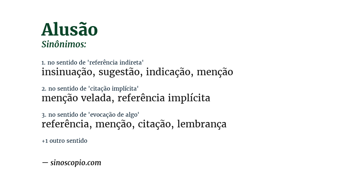 Sinônimo de alusão