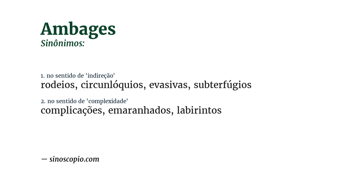 Sinônimo de ambages