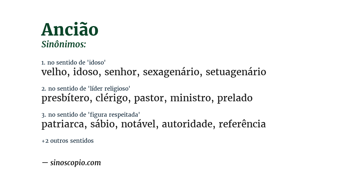 Sinônimo de ancião