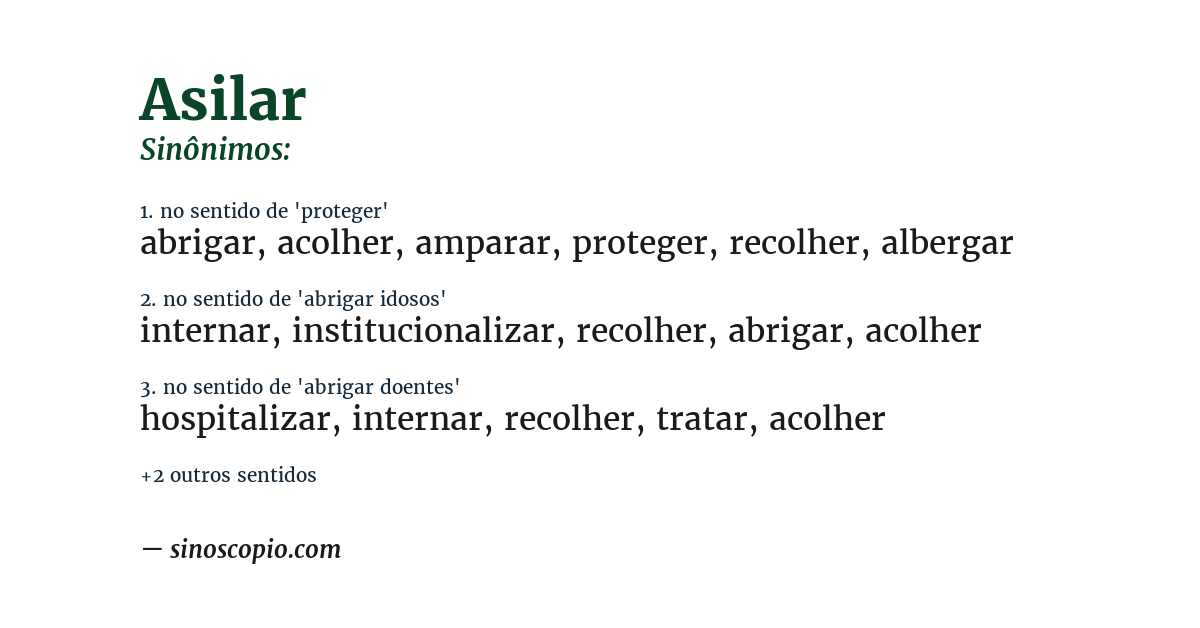 Sinônimo de asilar