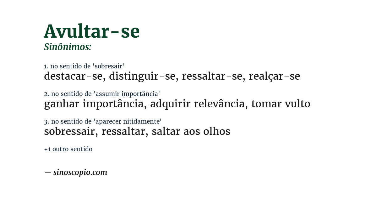 Sinônimo de avultar-se