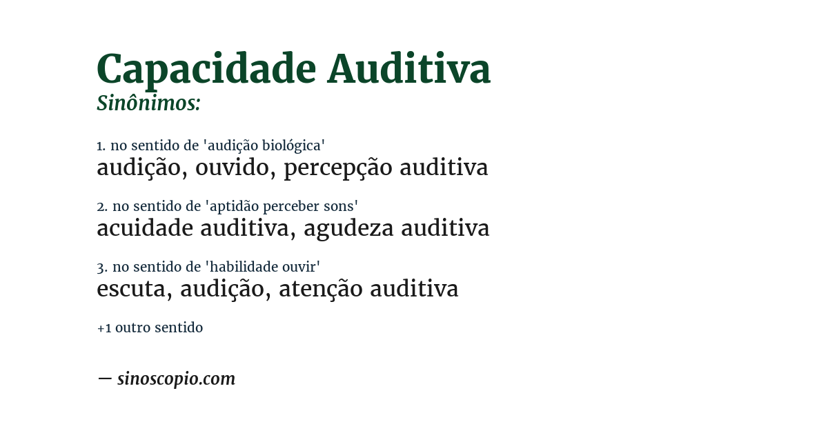 Sinônimo de capacidade auditiva