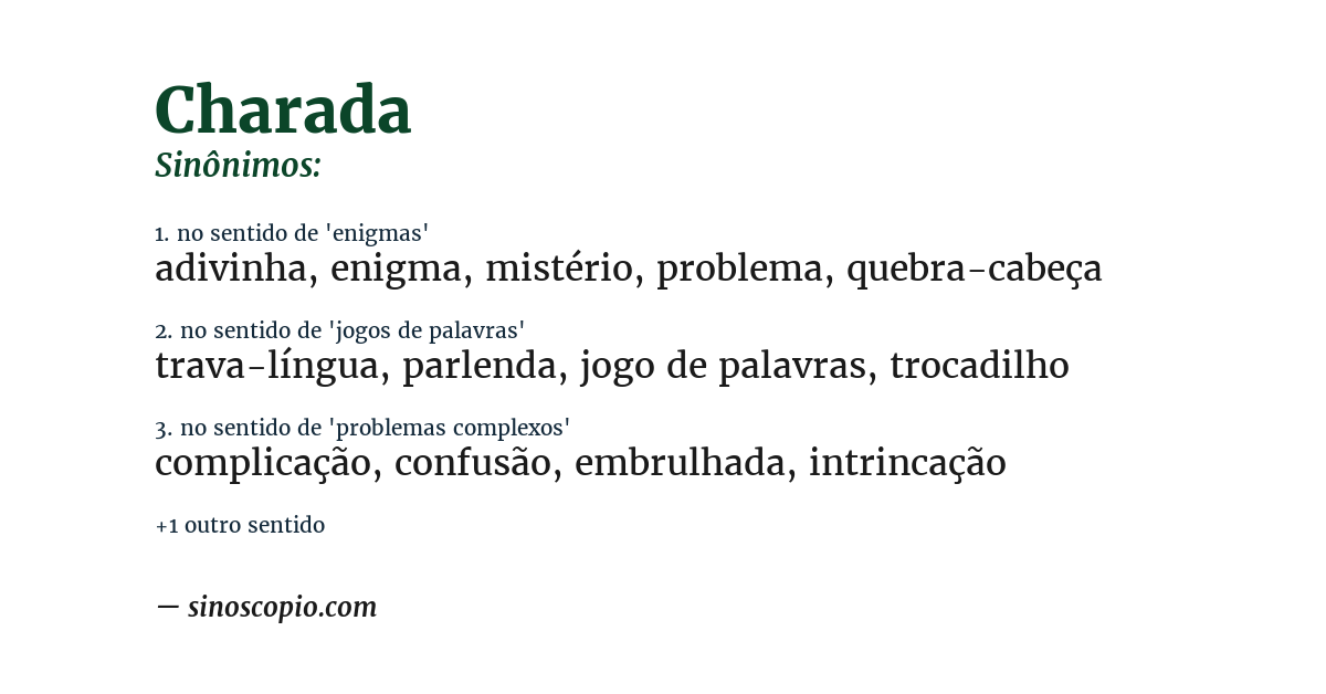 Sinônimo de charada