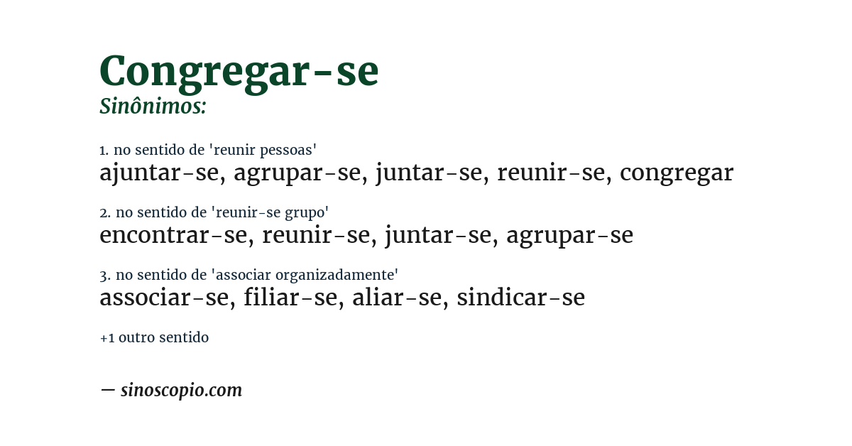 Sinônimo de congregar-se