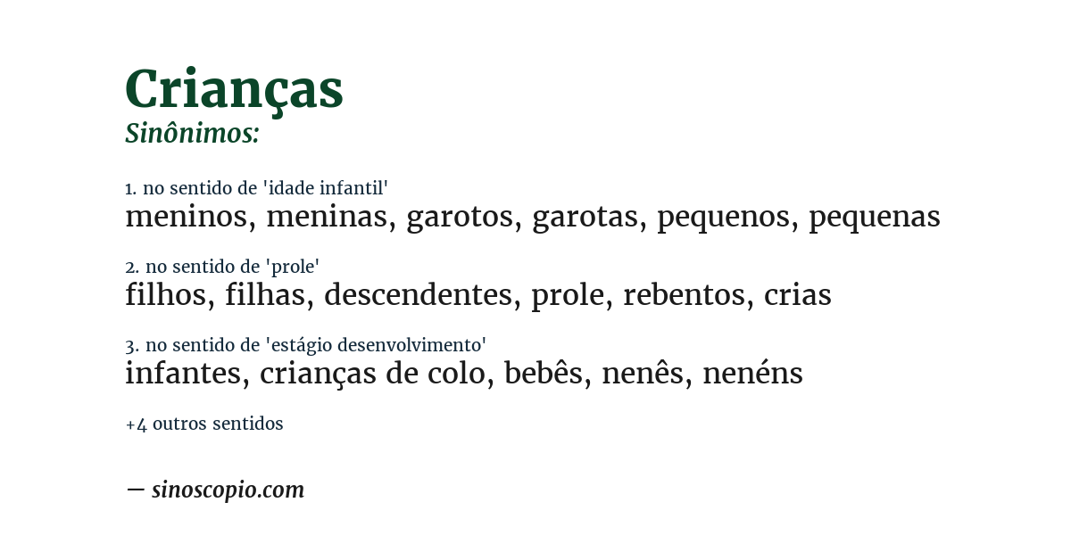 Sinônimo de crianças