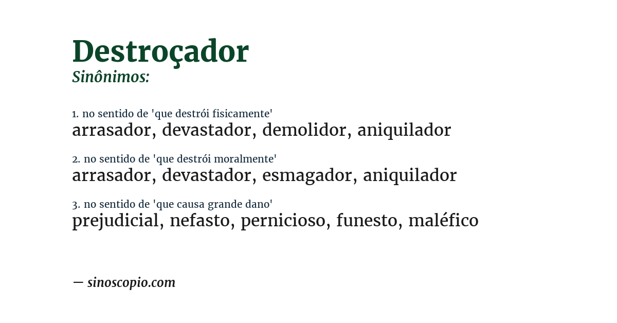 Sinônimo de destroçador